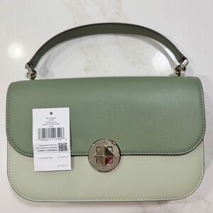 Kate Spade Two-Tone Green Turnlock Audrey Bag